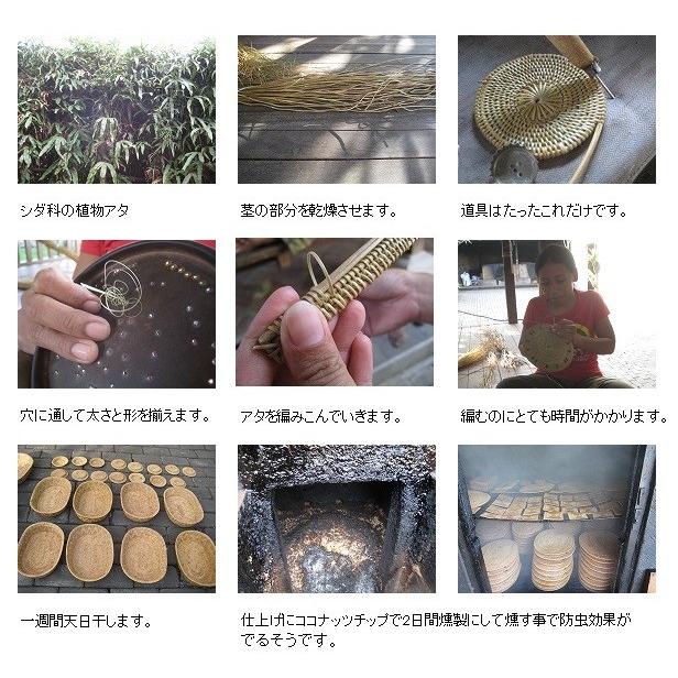 アタ ダストボックス ゴミ箱 バリ島 20cmX25cm Sサイズ ごみ箱