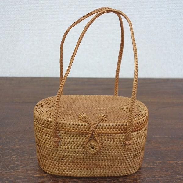 アタバッグ ミニ 蓋付きハンドバッグ カゴバッグ かごバッグ