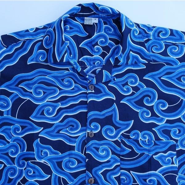 バティックシャツ 半袖シャツ コットン インドネシア民族衣装 雲柄