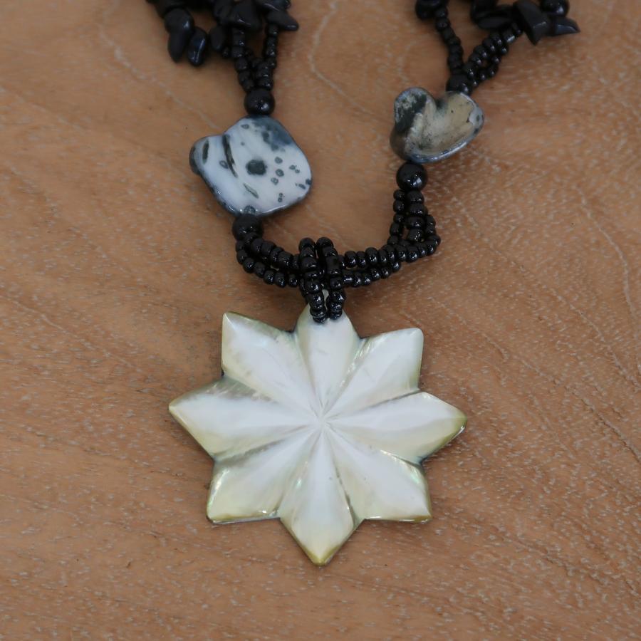 シェル ビーズネックレス スター【リゾート ペンダント 首飾り