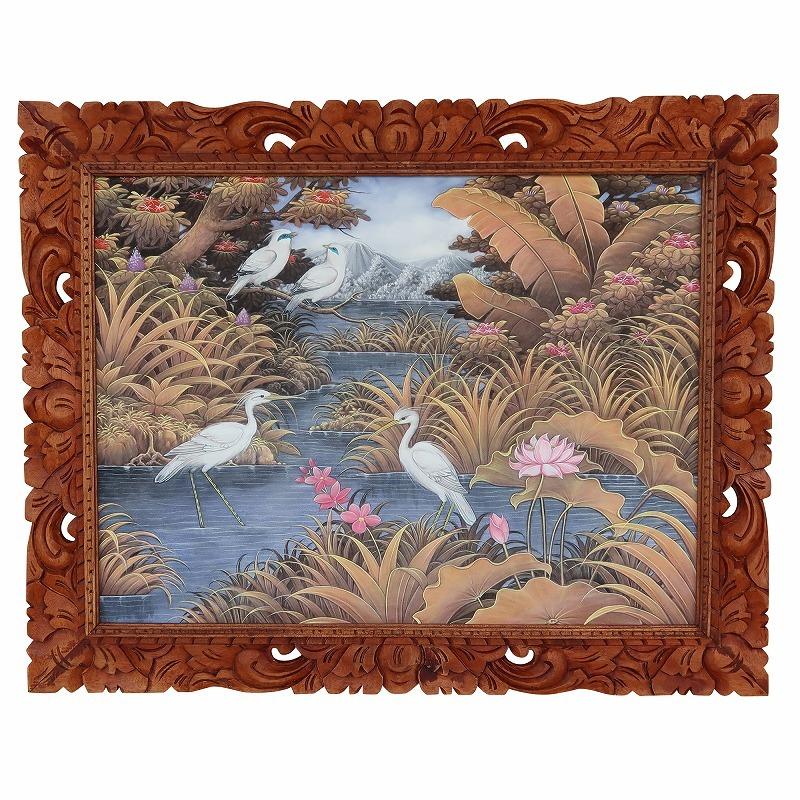 プンゴセカンスタイル クタンセミ 100X80 【バリ絵画 バリアート プンゴセカンスタイル クタンセミ 100X80 【バリ絵画 バリアート