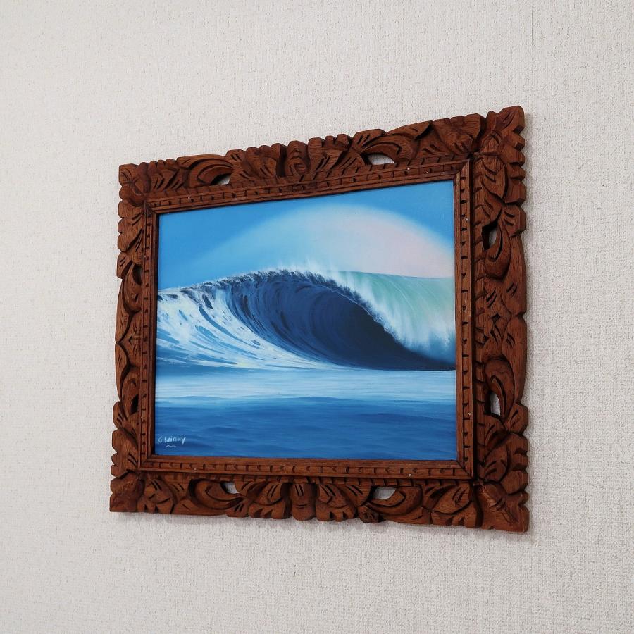 白い波の絵 レギュラーブレイク 52X42 Goes Windy作 サーファー