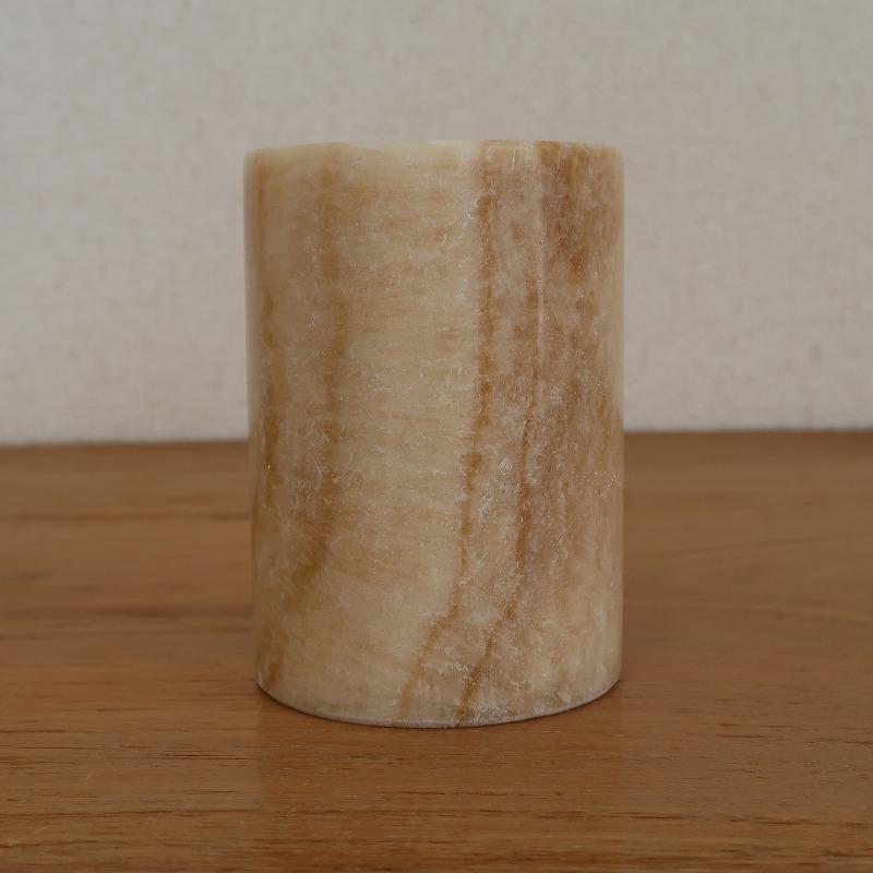 サードオニキス 紅縞瑪瑙 天然石 ペン立て 直径8cmX高さ11cm 筆記用具