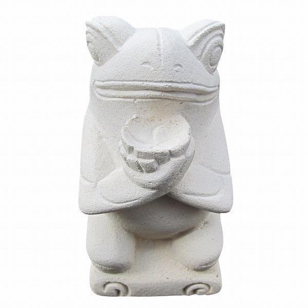 カエルの石像 パラスストーン Mサイズ 15cm カエルの置物 かえるの置物 蛙の置物 石彫り彫刻 庭 ガーデン オブジェ オーナメント 250412 | 