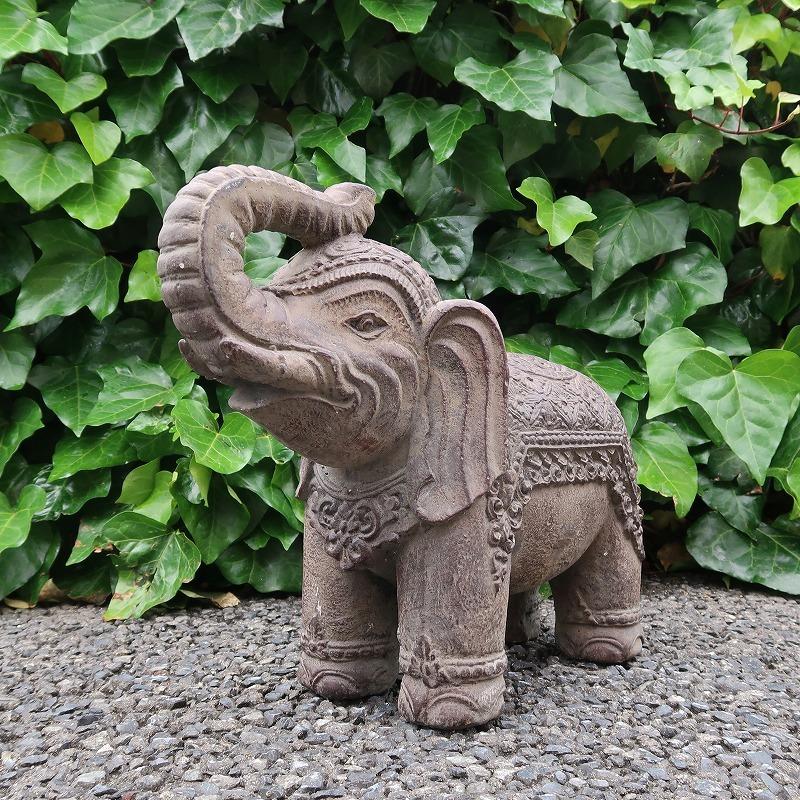 象の石像 コンクリート 41cm ゾウの石像 オブジェ オーナメント 象の