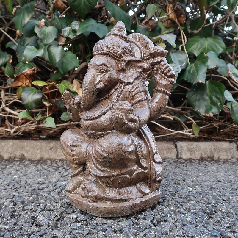 ガネーシャ石像 28cm コンクリート製 ガネーシャの置物 オブジェ