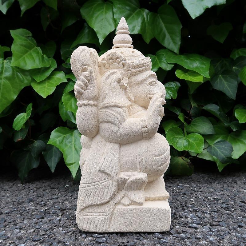 ガネーシャ石像 30cm パラスストーン【アジアン雑貨 バリ島雑貨 石彫り