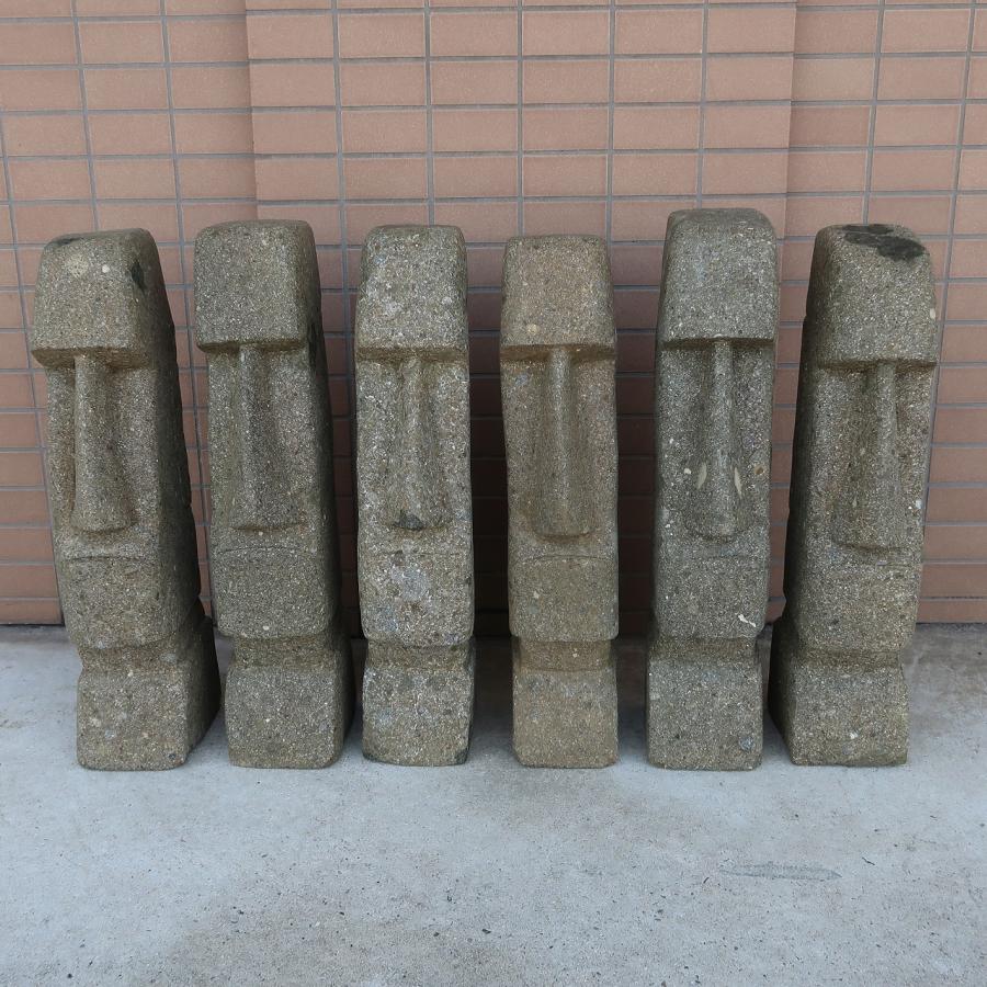 モアイ像 モアイの石像 天然石材 グリーンストーン オーナメント 50cm