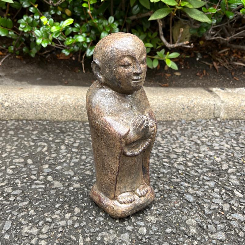 お地蔵さん 石像 合掌 コンクリート 22cm アンティーク調 おじぞうさん