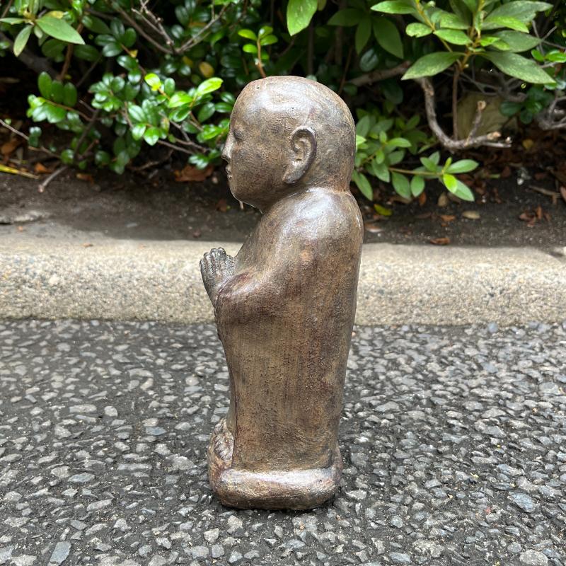 お地蔵さん 石像 合掌 コンクリート 22cm アンティーク調 おじぞうさん