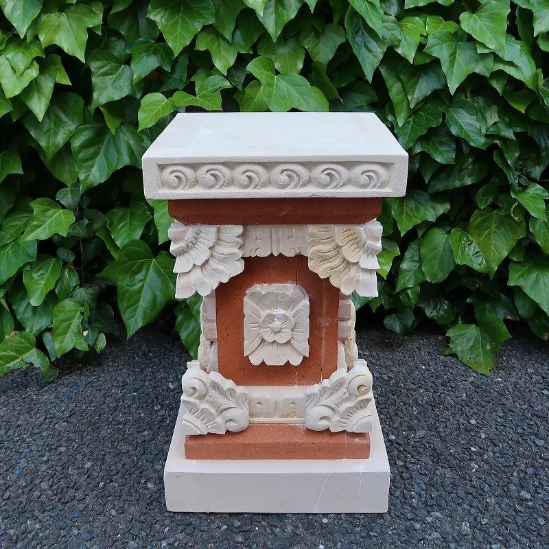 石像スタンド バリ島 30X30X50 レンガ＆パラスストーン 石像台座 庭