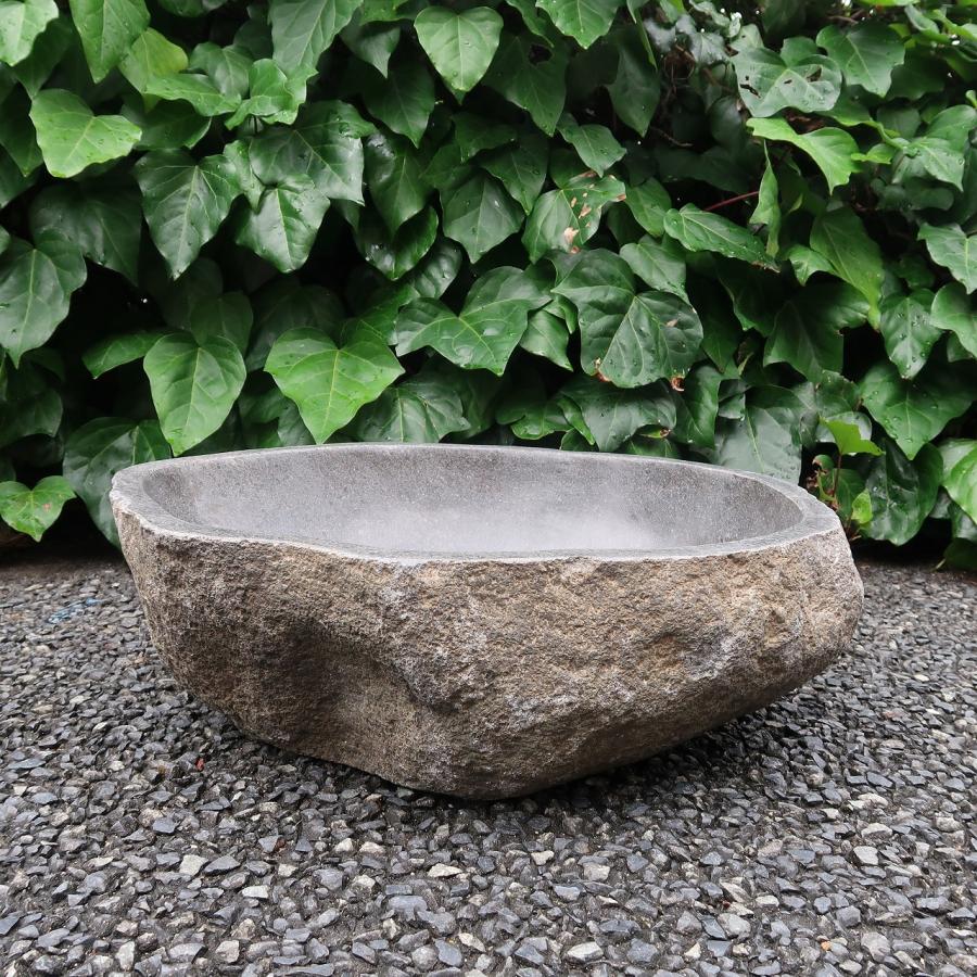 縁先手水鉢 立鉢 夏目 立手水鉢② 天然石【引き取りエリア 兵庫県】