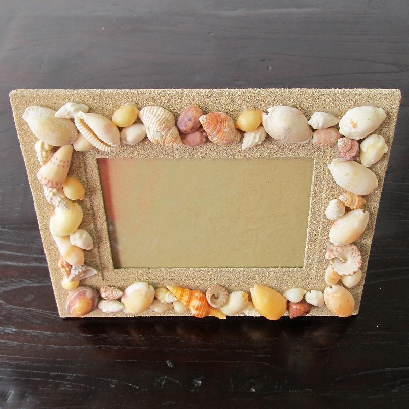 シェルのフォトフレーム L判サイズ収納【写真立て 写真入れ 額縁 海