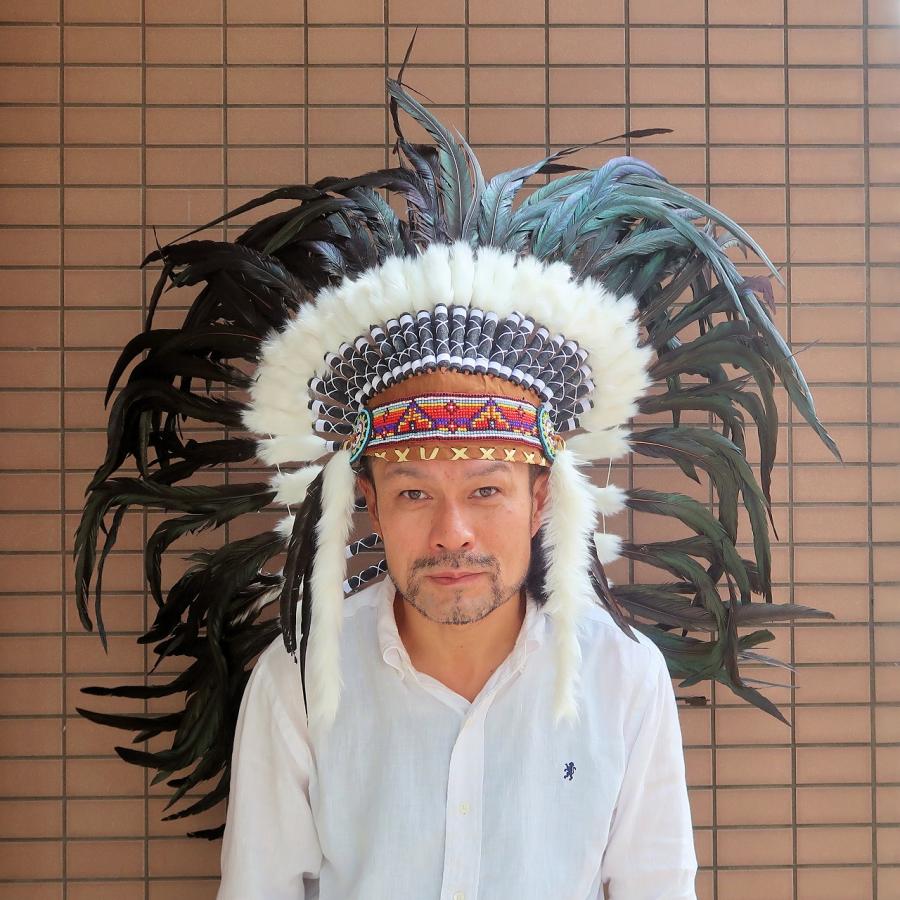 インディアンハット ブラック ミディアム ウォーボンネット ネーティブ