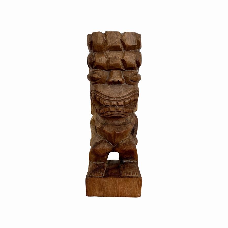 ティキの木彫りの置物 カナロア TIKI KANALOA 20cm ナチュラル 木製