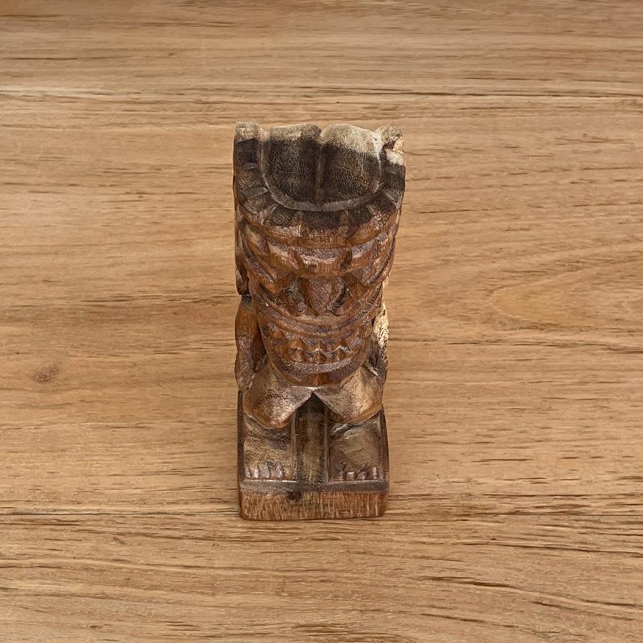 ティキの木彫りの置物 カナロア TIKI KANALOA 20cm ナチュラル 木製