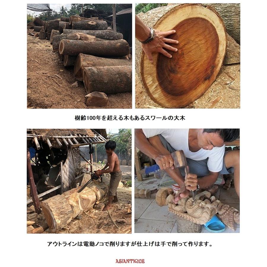 ティキの木彫りの置物 TIKI Winner 30cm 木製スワール無垢材