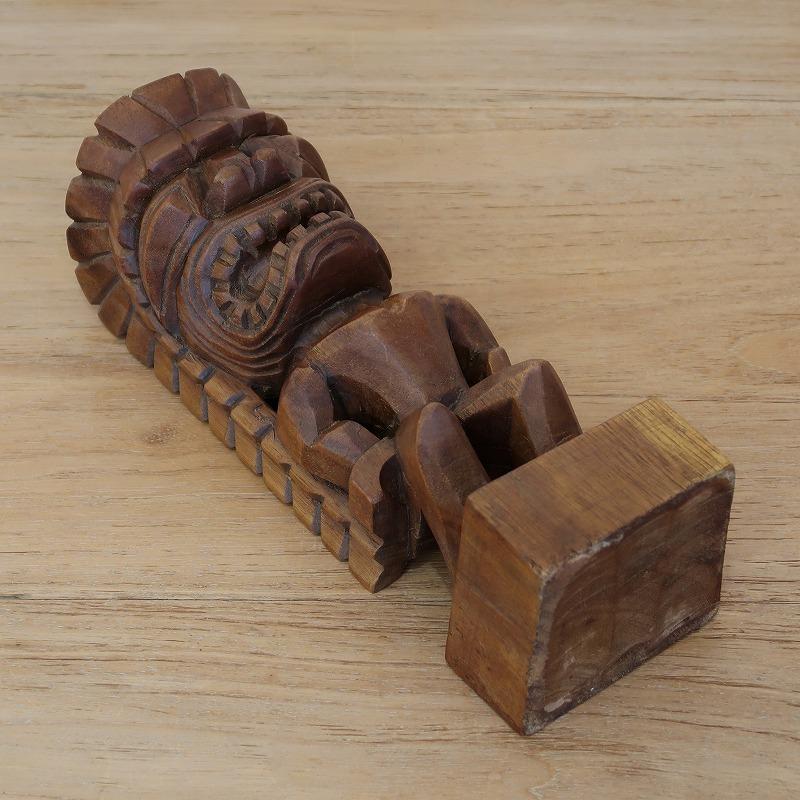 ティキの木彫りの置物 ティキ カナロア TIKI KANALOA 30cm 木製スワール無垢材 ハワイアン雑貨 オブジェ 置物 350123