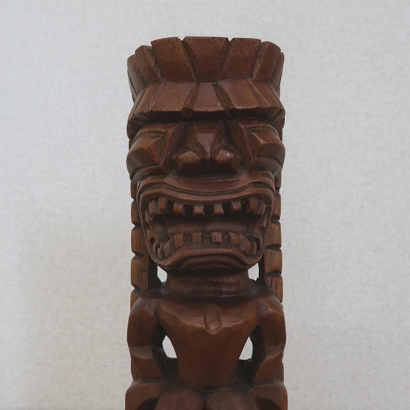 ティキの木彫りの置物 ティキ カナロア TIKI KANALOA 30cm 木製 ティキの木彫りの置物 ティキ カナロア TIKI KANALOA 30cm 木製