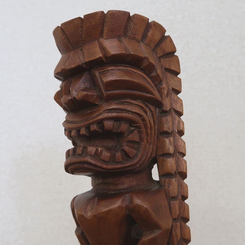 ティキの木彫りの置物 ティキ カナロア TIKI KANALOA 30cm 木製 ティキの木彫りの置物 ティキ カナロア TIKI KANALOA 30cm 木製