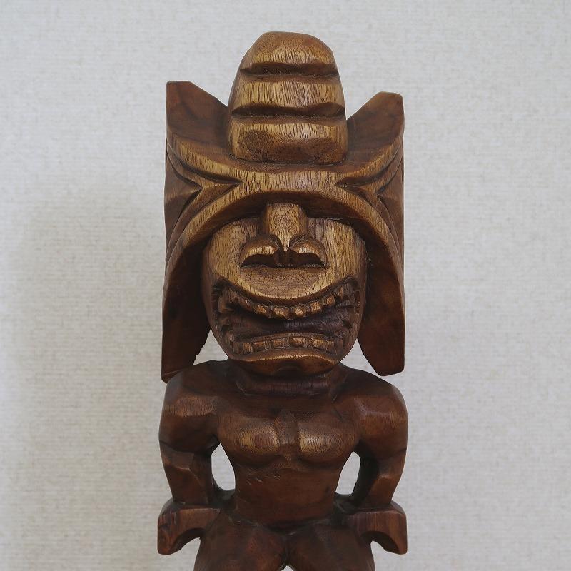ティキの木彫りの置物 TIKI Winner 40cm 木製スワール無垢材 ティキの木彫りの置物 TIKI Winner 40cm 木製スワール無垢材
