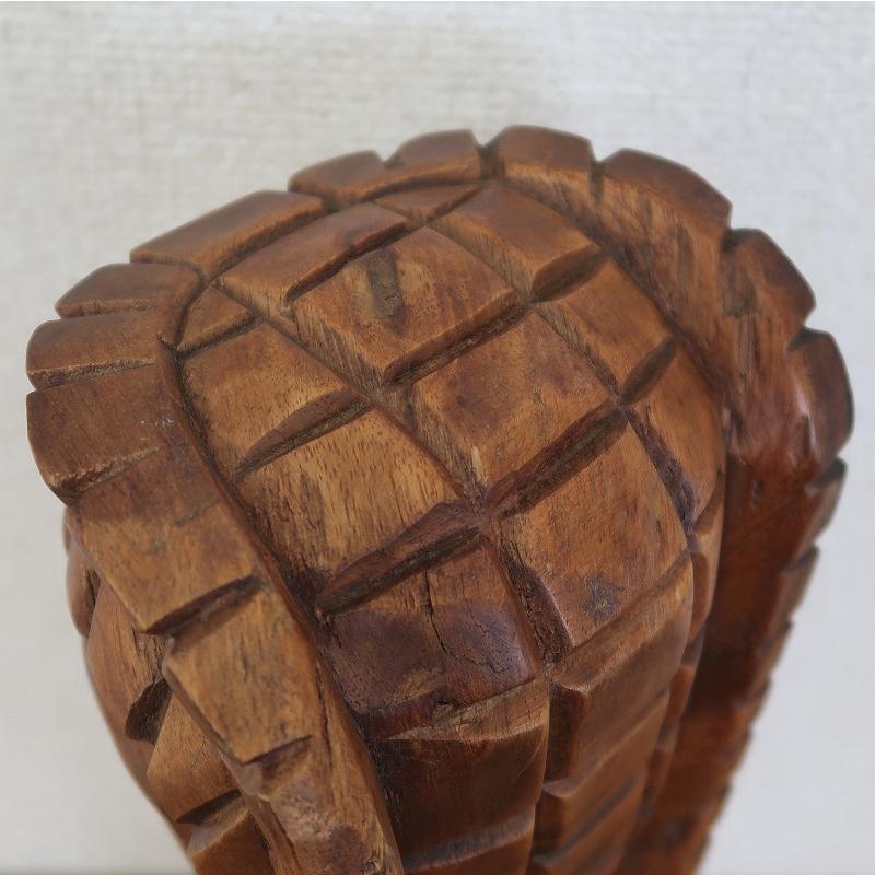 ティキの木彫りの置物 カナロア TIKI KANALOA 40cm 木製スワール無垢材
