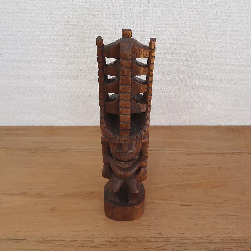 ティキの木彫り アクア TIKI AKUA KAI 40cm 木製スワール無垢材 