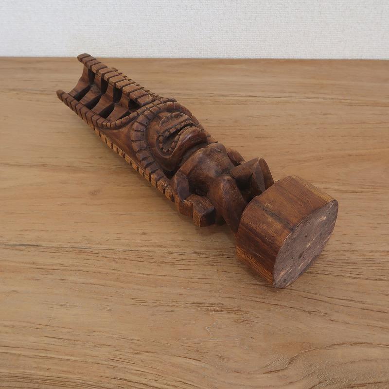 ティキの木彫り アクア TIKI AKUA KAI 40cm 木製スワール無垢材 