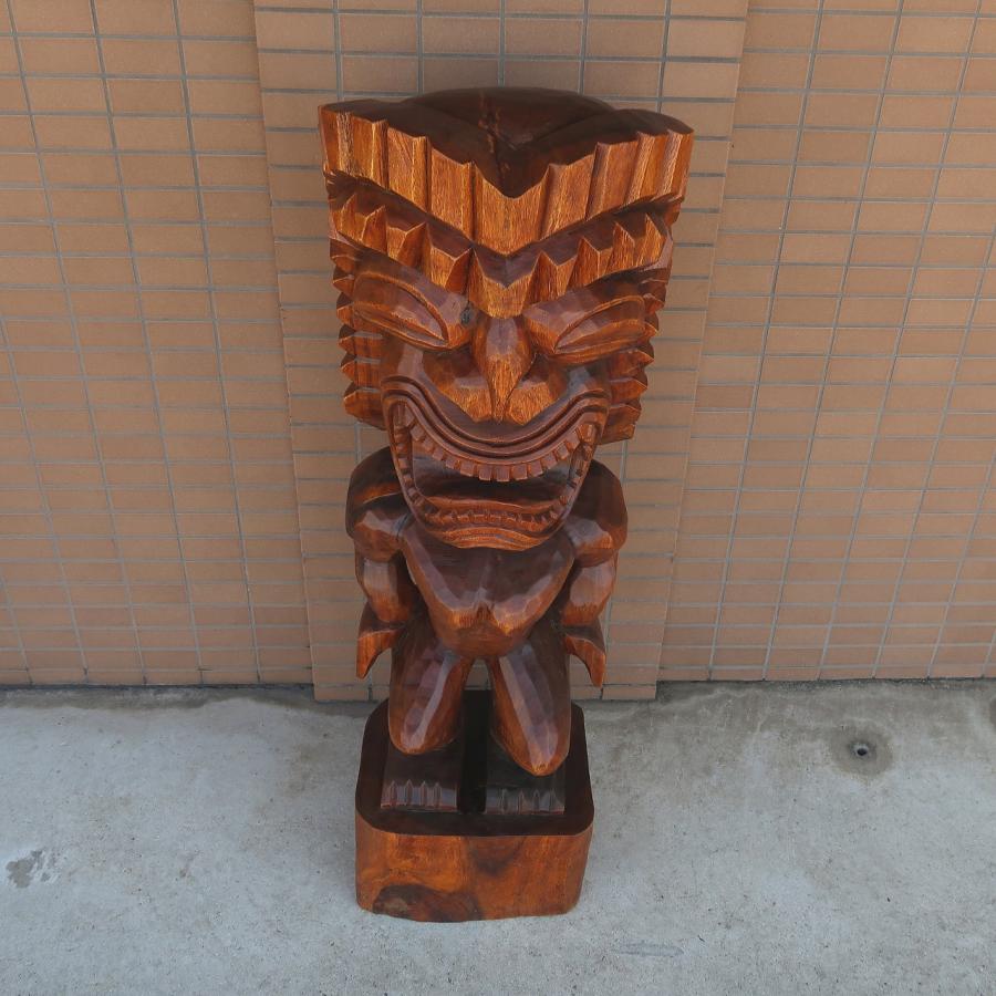 ティキの木彫り ティキ クー TIKI KU 120cm 木製スワール無垢材 TIKI