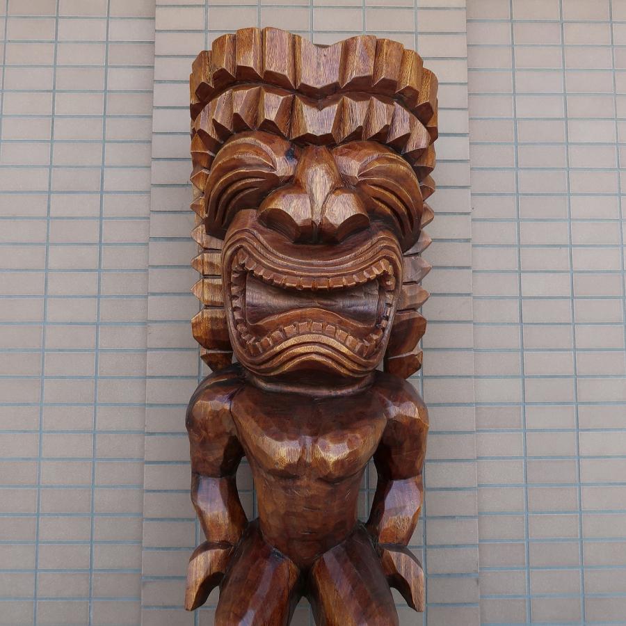 ティキの木彫り ティキ クー TIKI KU 120cm 木製スワール無垢材 TIKI