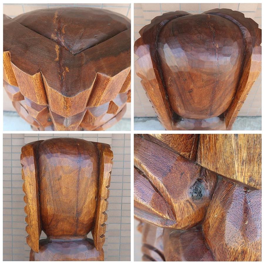 ティキの木彫り ティキ クー TIKI KU 120cm 木製スワール無垢材 TIKI