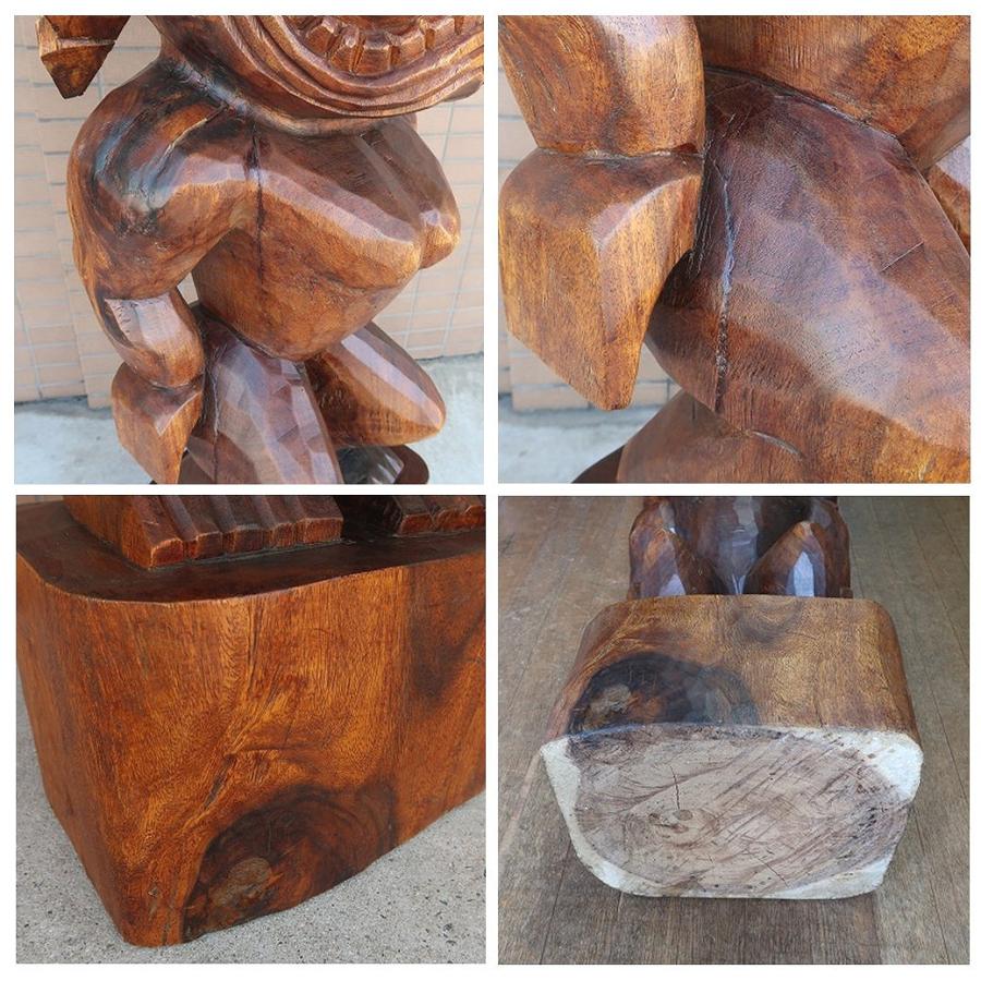 ティキの木彫り ティキ クー TIKI KU 120cm 木製スワール無垢材 TIKI