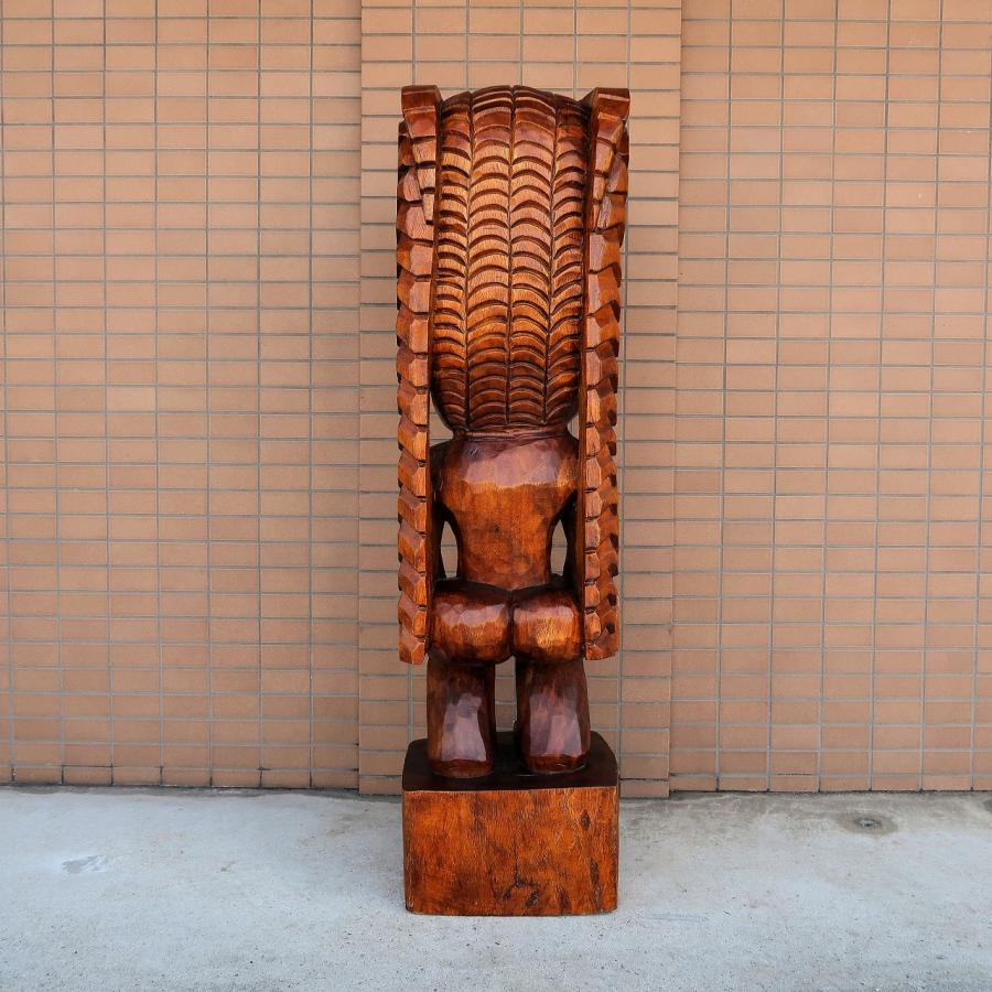 ティキの木彫り ティキ カナロア TIKI KANALOA 120cm 木製スワール無垢