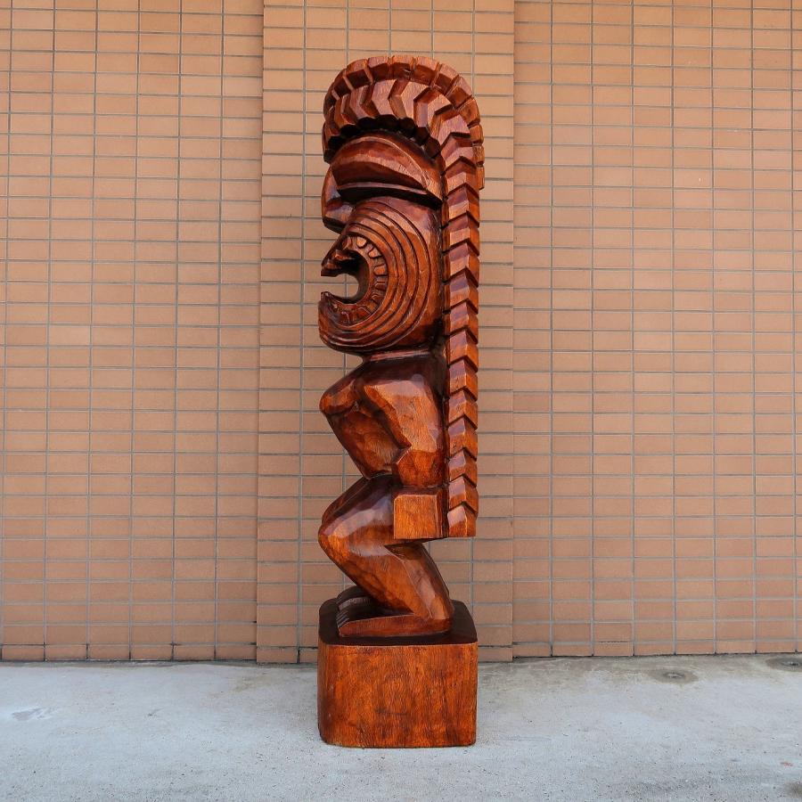 ティキの木彫り ティキ カナロア TIKI KANALOA 120cm 木製スワール無垢