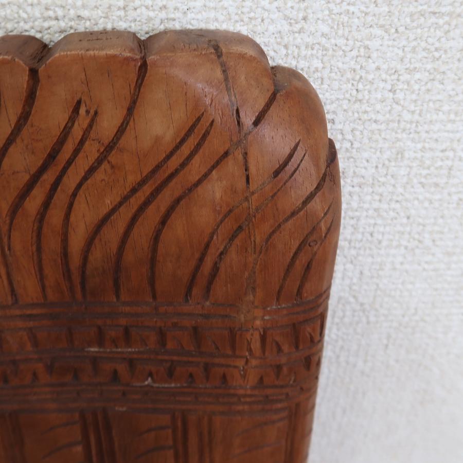 TIKI ティキの木彫りの壁掛けレリーフ ティキマスク 22X51 スワール