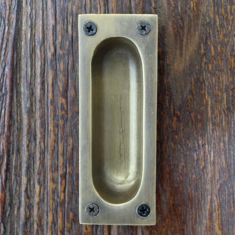 ドアの取っ手 真鍮製 アンティークゴールド 引戸取っ手 開き戸 金具 BRASS HANDLE DIY J-004【メール便OK】 370961｜asiantique｜02