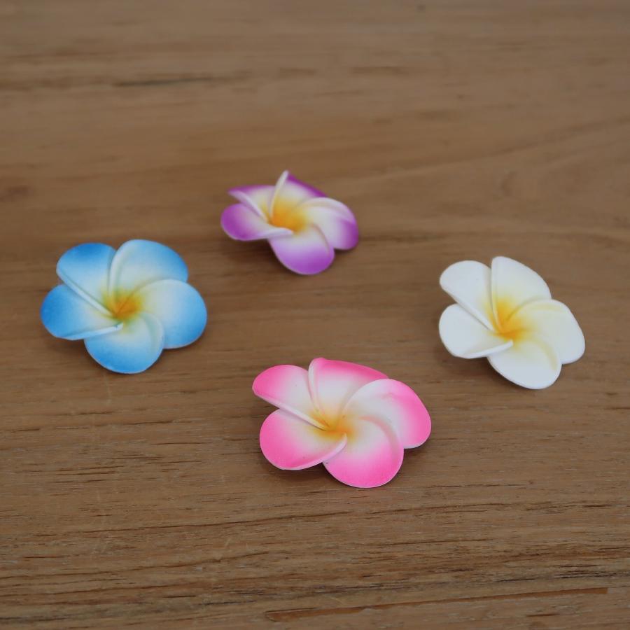 プルメリアの造花 ウレタン製4.5cm ピンク ホワイト ブルー パープル