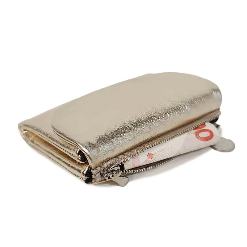 ミニ財布 レディース 本革 グリッター ゴールド シルバー 金運アップ