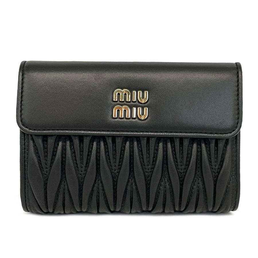 ミュウミュウ miumiu レディース 2つ折り財布 マテラッセ ミニ財布 