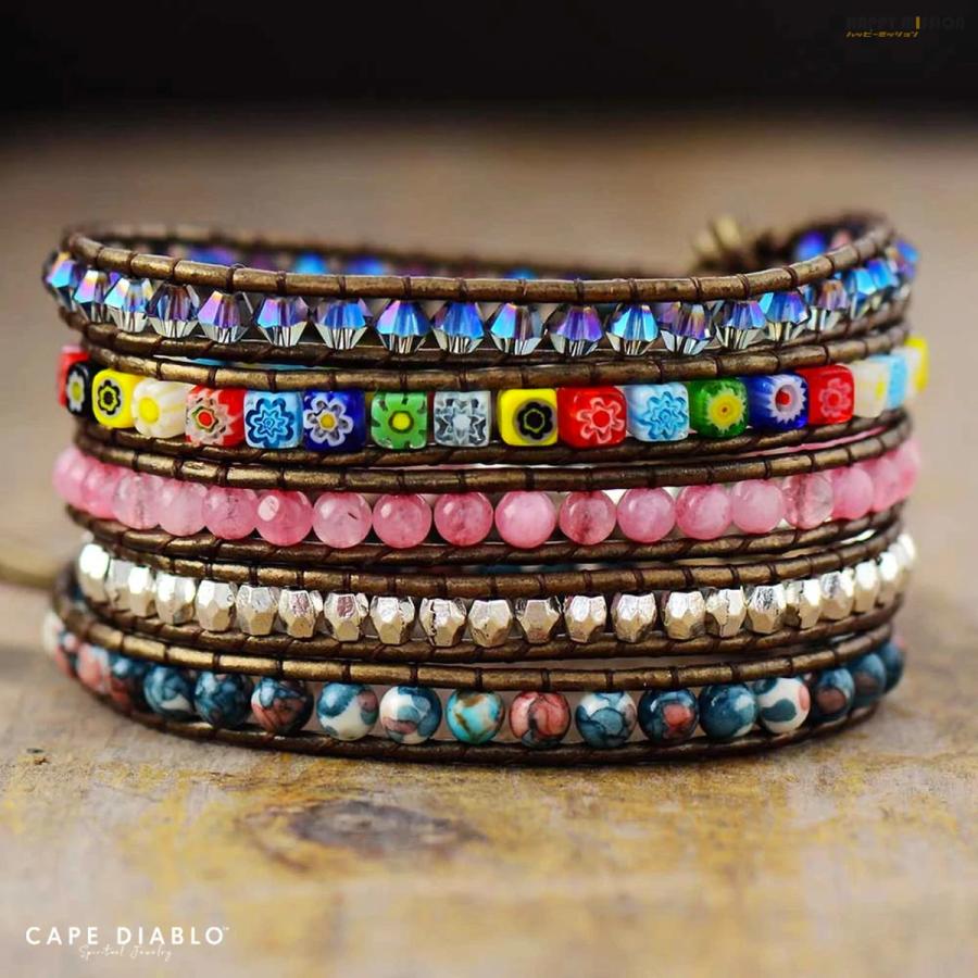 ケープディアブロ CAPE DIABLO レディース ブレスレット CDBL0081 3連ブレス ヒーリングフラワープロテクションラップブレスレット abcd00098lHAPPY