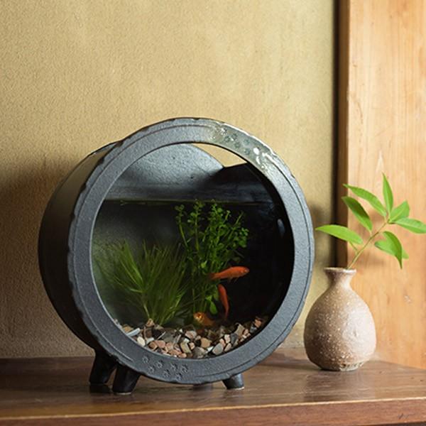 信楽焼 メダカ鉢 丸水槽 大(すす竹茶) 明山陶業 ギフト 信楽焼 メダカ鉢 丸水槽 大(すす竹茶) 明山陶業 ギフト
