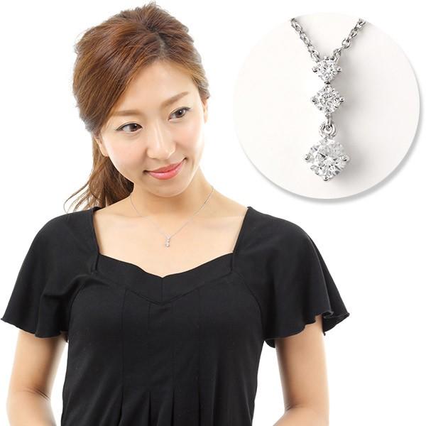 磁気ネックレス おしゃれ 女性 スリーストーン シルバー マグネット式留具 エポラージュ 女性 | ブランド登録なし | 01