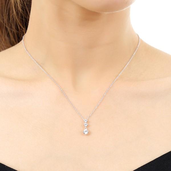 磁気ネックレス おしゃれ 女性 スリーストーン シルバー マグネット式留具 エポラージュ 女性 | ブランド登録なし | 02