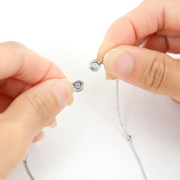 磁気ネックレス おしゃれ 女性 スリーストーン シルバー マグネット式留具 エポラージュ 女性 | ブランド登録なし | 05