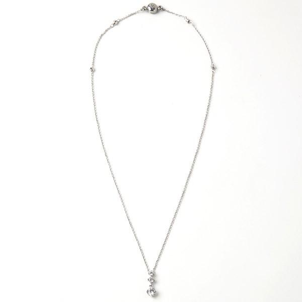 磁気ネックレス おしゃれ 女性 スリーストーン シルバー マグネット式留具 エポラージュ 女性 | ブランド登録なし | 07