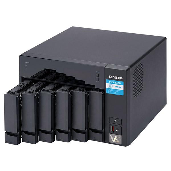 外付けハードディスク・ドライブ QNAP TVS-672N NAS QNAP QNAP TVS-672N 単体モデル 6ベイ メモリ 4GB HDD-LESS NAS 2年
