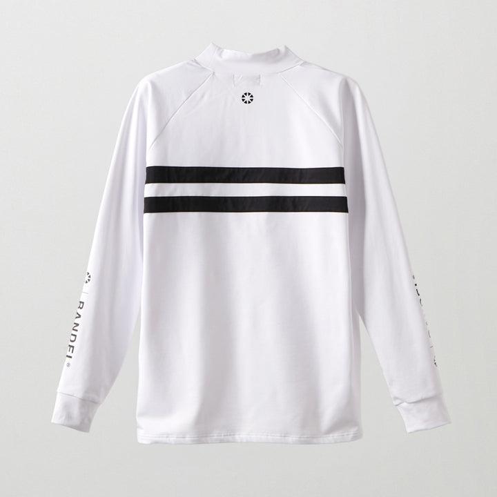 【バンデル】美品 モックネック ホワイト ビックロゴ 長袖 L メンズ BANDEL（バンデル） ゴルフ チェストライン L/S モックネック メンズ