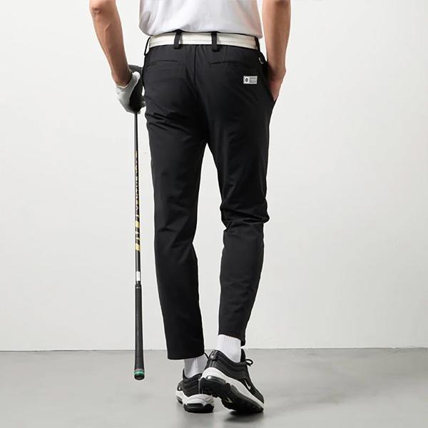 【美品】BANDEL GOLF メンズパンツ 黒/白カラー BANDEL（バンデル） ゴルフウェア エアレーションテーパード パンツ