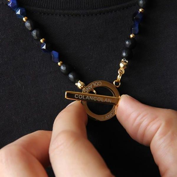 コランコランFORCE8mmネイビータイガーアイ、ブルータイガーアイネックレス FORCE（COLANCOLAN） コランコラン COLANCOLAN FORCE 3 8mm