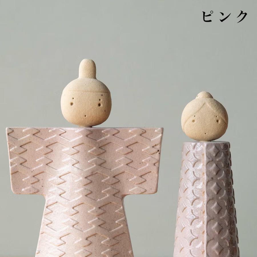 信楽焼 しがらき焼　陶人形 雛人形　明山作 明山陶業 hina 信楽焼 陶雛人形 いわい ひな祭り オブジェ 陶器 : AORA